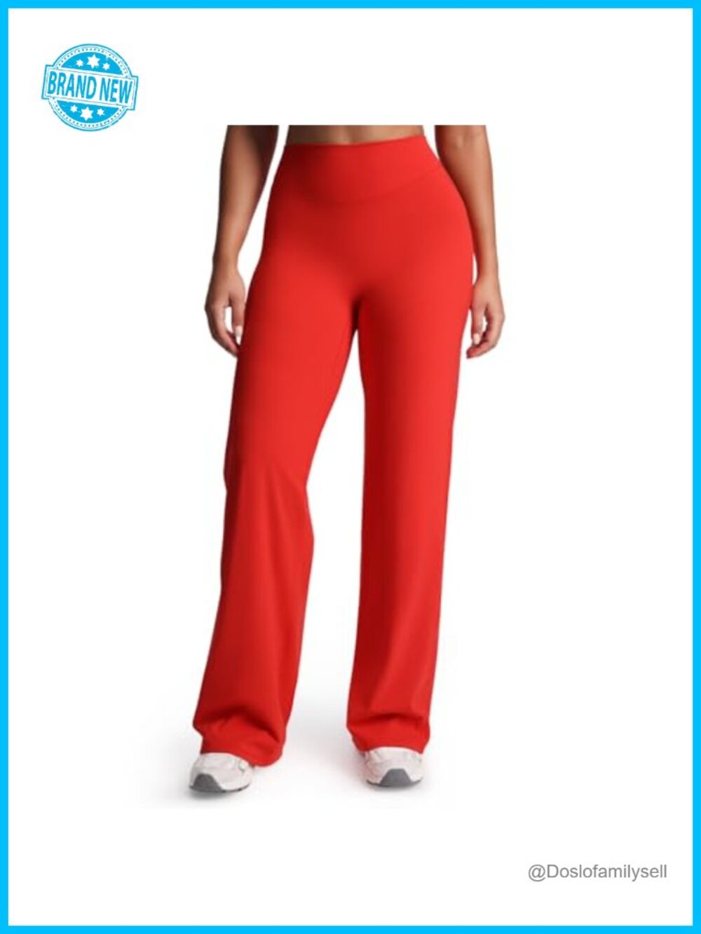 Buttery Soft High Stretch Yoga Pants Mid Rise Straight Leg Nylon Spandex